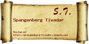 Spangenberg Tivadar névjegykártya